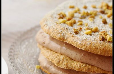 Dacquoise pistache-chocolat.
