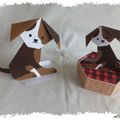 cARTe pop-up hexagonale : le petit chien 