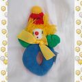 Doudou Peluche Clown Hochet Bleu Vert Noeud Jaune Bonnet Rouge Grelot Moulin Roty