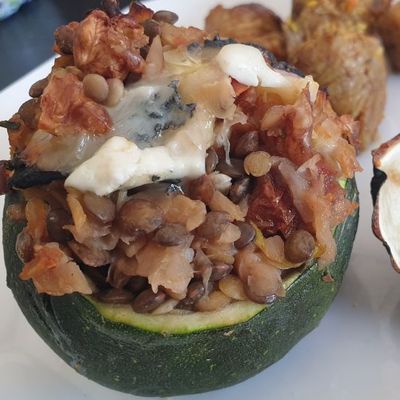 COURGETTES FARCIES AUX LENTILLES À LA PROVENÇALE