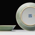A pair of celadon-glazed dishes, Daoguang seal marks and period (1821-1850)
