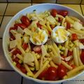 SALADE DE PÂTES COURGETTE POIVRON ET COPEAUX DE PARMESAN