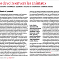 Nos devoirs envers les animaux selon Boris Cyrulnik