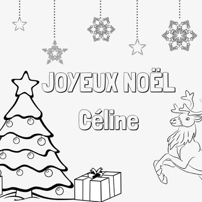 Coloriage de noël avec prénom