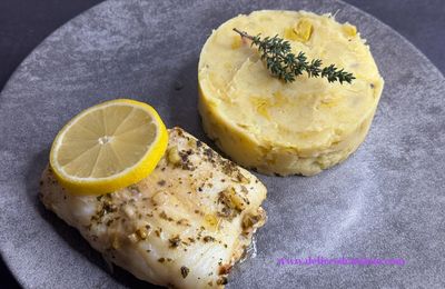 Filets de cabillaud au four et stoemp aux poireaux.
