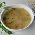 Soupe réconfortante aux lentilles corail et saucisses de Toulouse, sans gluten et sans lactose