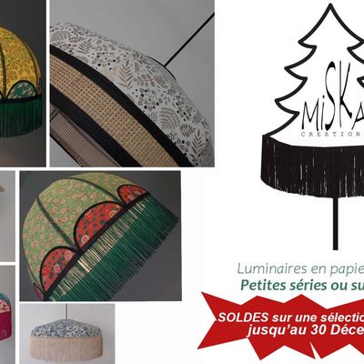 Luminaires rétro en papier japonais.