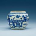 A blue and white jar, Ming dynasty, 17th Century.