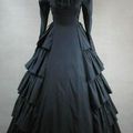 Black Long Sleeve Winter Victorian Gothic Wedding Dress