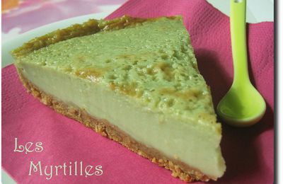 CHEESECAKE THE VERT ET AMANDE (au tofu)