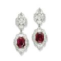 A Pair of Ruby and Diamond Earrings, by Bulgari