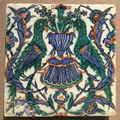 Carreau aux perroquets, Turquie, Iznik, fin 16e - début 17e siècle. Musée du Louvre
