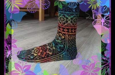 Ma première chaussette en jacquard...