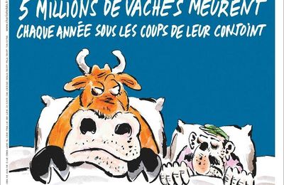 5 millions de vaches meurent... - par Vuillemin - Charlie Hebdo N°1232 - 020316