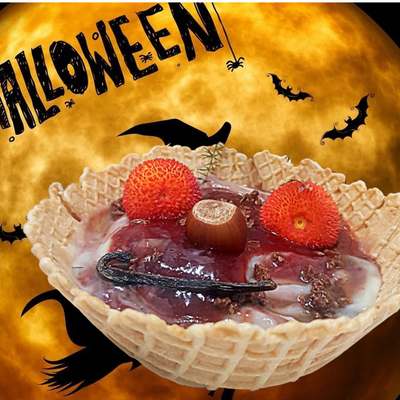 coupelle croustillante à la crème pâtissière / confiture/sirop pour halloween