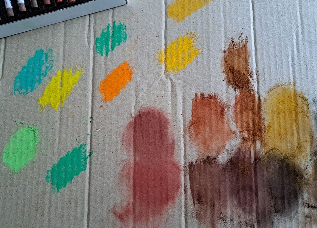 Pastels secs FEUILLES d'AUTOMNE