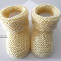 Chaussons Tricot bébé modèles layette bb tricotés main et Tutoriels ou Patron en PDF à télécharger 