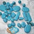 mokumé bleu sur cabochons