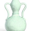 An extremely fine and rare carved celadon-glazed double-gourd vase, seal mark and period of Qianlong (1736-1795)