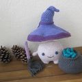 Test crochet - Champignon au chapeau violet de sorcière...