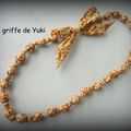 Collier en tissu liberty orange