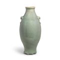 A rare Longquan celadon melon form vase, Ming dynasty (1368-1644)
