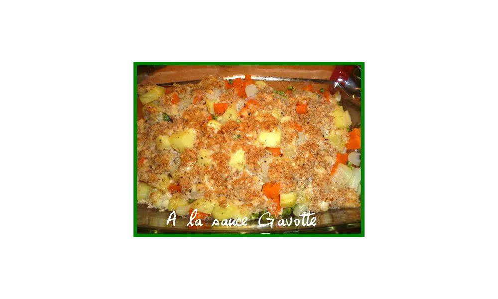 Crumble de légumes au cumin