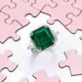 12.04 carat natural untreated Colombian emerald and diamond ring