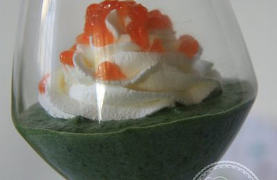 PUREE D'EPINARD - CHANTILLY CITRON ET OEUFS DE SAUMON