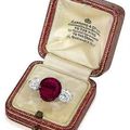 An important antique ruby and diamond ring & A Belle Epoque ruby, diamond and pearl brooch