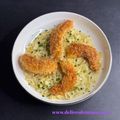 Crevettes croustillantes sur fondue de poireaux au Prosecco