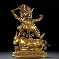 A gilt-bronze figure of Yama Dharmaraja, Ming Dynasty, 17th Century