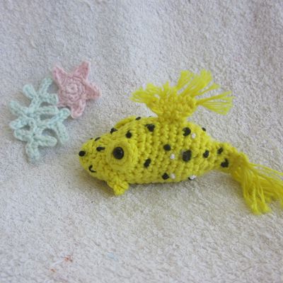 Test crochet - Flash, le poisson coffre jaune...
