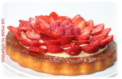 Tarte renversée fraises framboises et citron