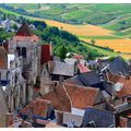 L'église de Sancerre et la vue sur les vignobles alentour