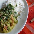 Curry de lentilles corail au lait de coco & VRAI riz basmati à l'indienne