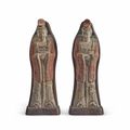 A pair of painted pottery figures of attendants, Northern Wei dynasty (386-535)