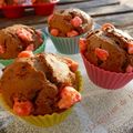 Muffins chocolat aux pralines roses