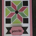 Carte Patchwork Mon Etoffe en Sorbet aux prunes