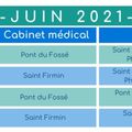 Permanence cabinet médicalet pharmacie de garde juin 2021