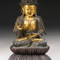 A gilt-bronze figure of Guanyin, Ming dynasty (1368-1644)