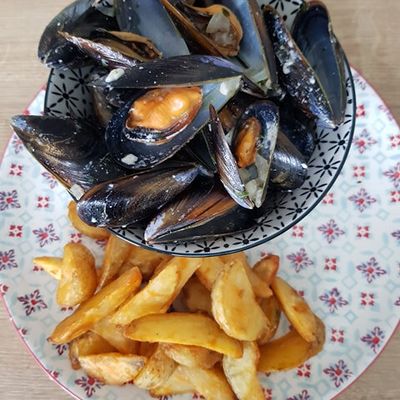 Moules au roquefort
