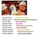 Programme des ateliers de Mars 