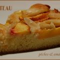 Gâteau amandes et pêches, sans gluten et sans lactose