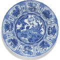 A large blue and white 'Kraak' dish, Ming dynasty, Wanli period (1573-1619)