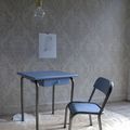 Ensemble bureau d'écolier et chaise bleu gris (VENDU)