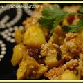 CRUMBLE POULET-POMMES-RAISINS-CURRY-AVOINE