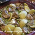 Tajine de mouton aux petits pois et artichauts