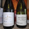 Sancerre : Gérard Boulay : Mont Damnés 2014; Buisson-Charles : Meursault Premier Cru : Les Charmes Dessus 2015