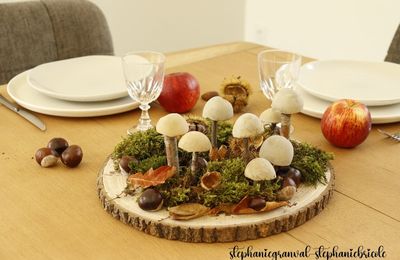 DIY déco automnale avec des champignons en ciment